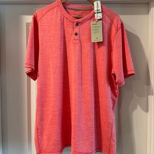 New Men’s Large Tommy Bahama Short Sleeve 2 Button Henley Shirt